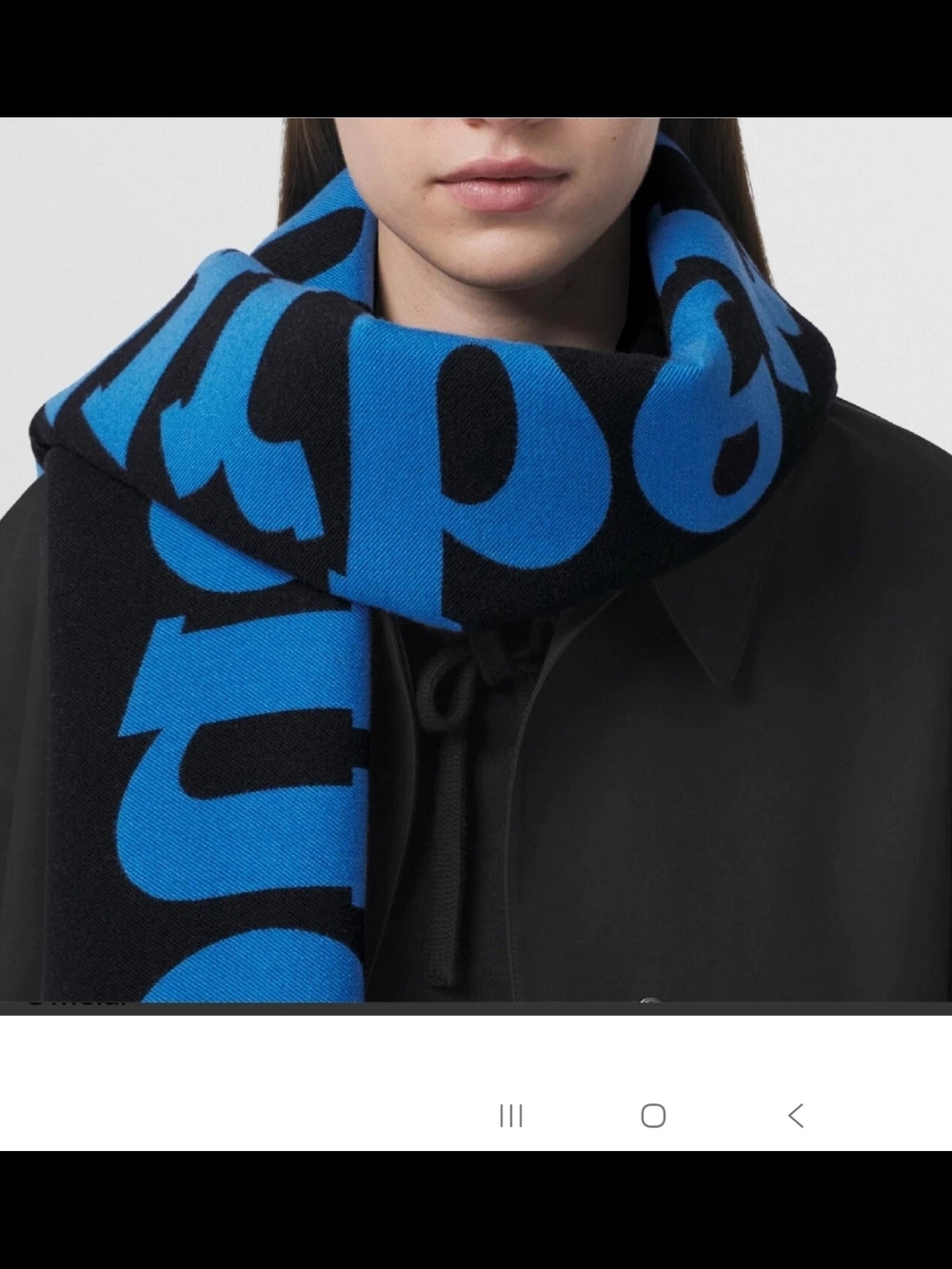 Burberry Logo Wool Jacquard Scarf BLUE NWT